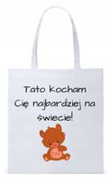 Dla Taty Tatusia Prezent Torba Eco Biała Shopper Z Nadrukiem Ze Zdjęciem