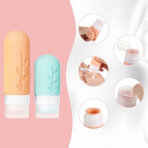 KOSMETYCZKA PODRÓŻNA POJEMNIKI DO SAMOLOTU BUTELKI ZESTAW 19 EL. Z SUWAKIEM na Arena.pl