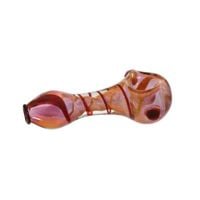 lufka szklana artystyczna bowl - złoto-czerwona 11,5 cm