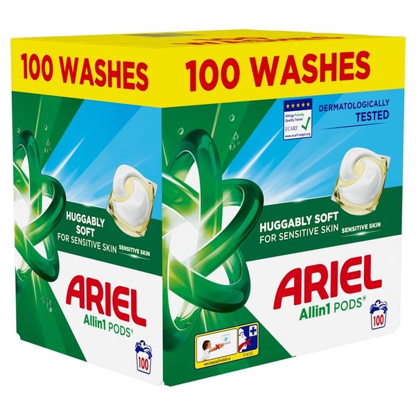 Ariel Sensitive Allin1, kapsułki do prania, 100 prań biały zdjęcie 1
