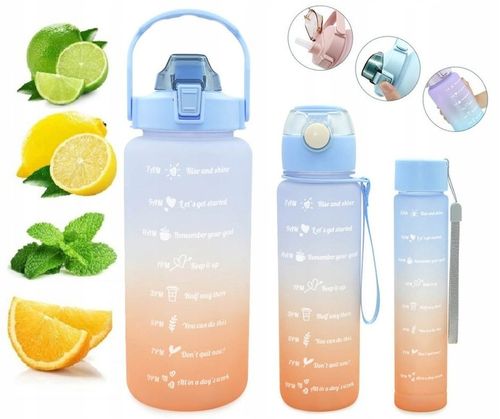 BUTELKA NA WODĘ BIDON Z MIARKĄ ZE SŁOMKĄ PRZYPOMNIENIEM SIŁOWNIA FITNESS 2L na Arena.pl