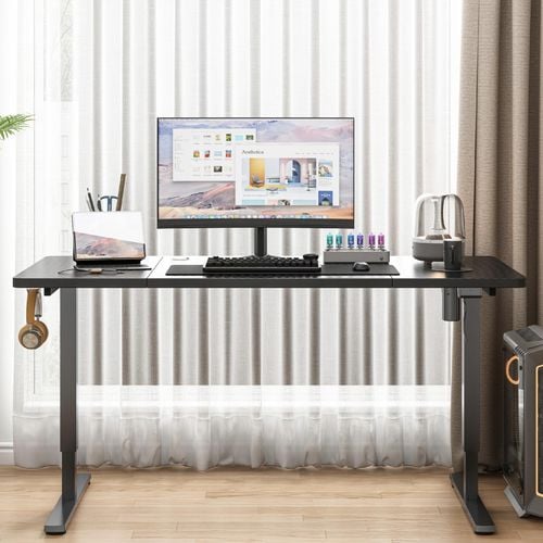 Biurko Elektryczne Regulowane 160x60cm Regulacja Wysokości Gamingowe Czarne na Arena.pl