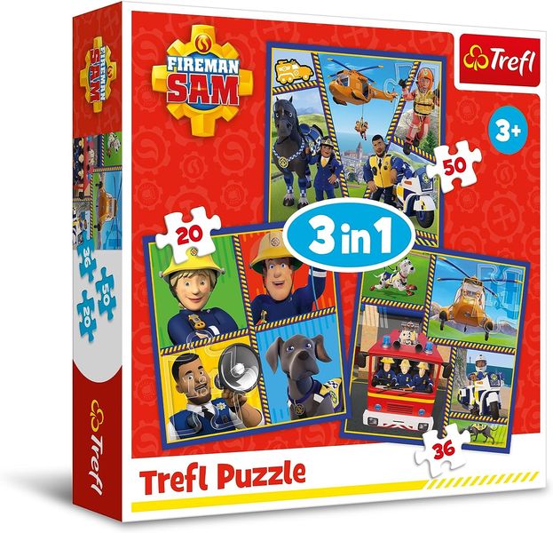 TREFL 34868 Puzzle 3w1 Dzień Strażaka Sama zdjęcie 2