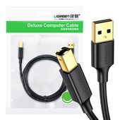 Kabel USB 2.0 UGREEN US135 3m DO Drukarki Pozłacany Czarny
