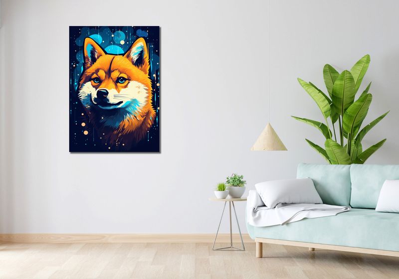 Obraz 70x100cm Lisek w Kosmosie zdjęcie 2