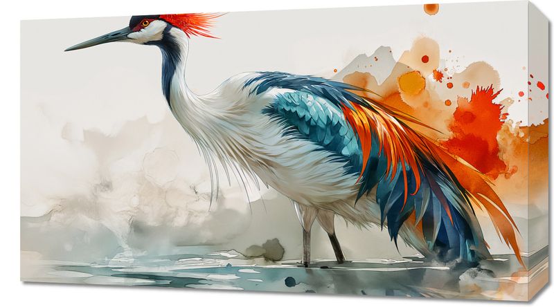 Obraz 70x40cm Żuraw w Akwareli zdjęcie 1