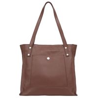 VERA PELLE torebka skórzana shopper z długimi rączkami na ramię V527 brązowa