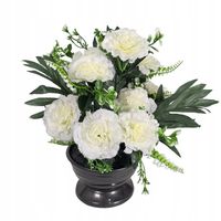 KOMPOZYCJA NAGROBNA GOŹDZIKI STROIK WIĄZANKA NA GRÓB WYSOKA JAKOŚĆ 35 CM