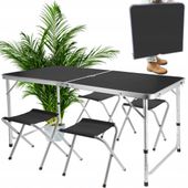 zestaw kempingowy składany turystyczny ogrodowy walizka stolik + 4 krzesła