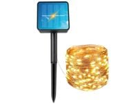 Lampki ogrodowe choinkowe solarne 100 led girlanda święta ciepły biały