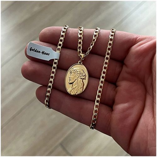 PAMIĄTKA CHRZTU ŚWIĘTEGO / ZŁOTY ŁAŃCUSZEK + MEDALIK JEZUS 18K DLA CHŁOPCA na Arena.pl