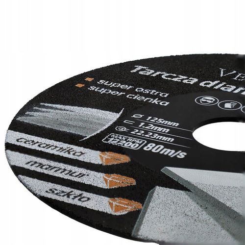 TARCZA DIAMENTOWA VERDEKAM GLD 125MM DO PRECYZYJNEGO CIĘCIA GRESU SZKŁA na Arena.pl