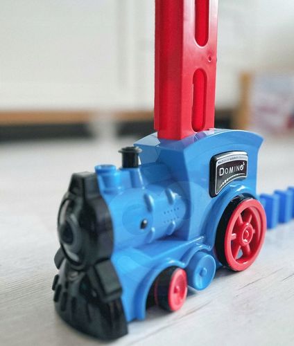 POCIĄG ELEKTRYCZNY KOLEJKA LOKOMOTWA Z PARĄ WODNĄ DO KLOCKÓW DOMINO WOOPIE na Arena.pl