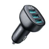 ładowarka samochodowa 3.4a z wyświetlaczem 3x usb-a czarna