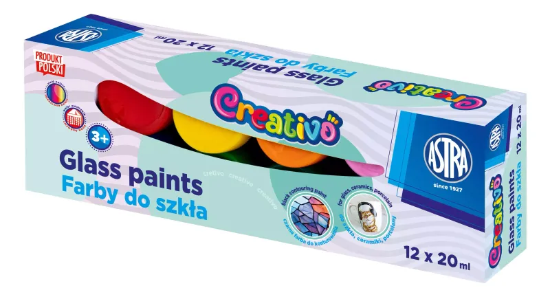 Farby do szkła Astra Creativo 12x20 ml zdjęcie 1