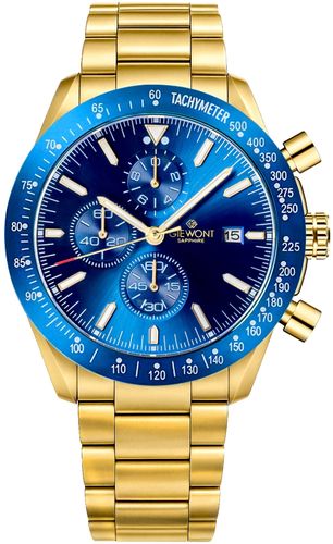 zegarek męski giewont chronograph sapphire złoto niebieski gw8720-b6 na Arena.pl