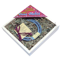 podkowa na szczęście metalowa  z siankiem dla babci