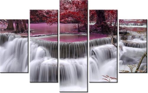 70 100CM OBRAZ 5 ELEM WODOSPAD DONG PEE SUA DRUK PŁÓTNO na Arena.pl