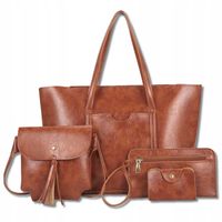 Torebka Damska Shopperka BAD&BAGS Zestaw Skórzana Na Ramię Torba Pojemna