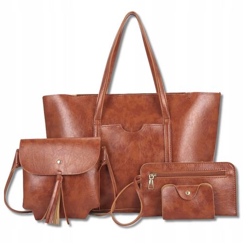 Torebka Damska Shopperka BAD&BAGS Zestaw Skórzana Na Ramię Torba Pojemna na Arena.pl