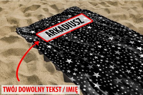 RĘCZNIK Gwiazdki z twoim dowolnym tekstem 150x75cm 024I na Arena.pl