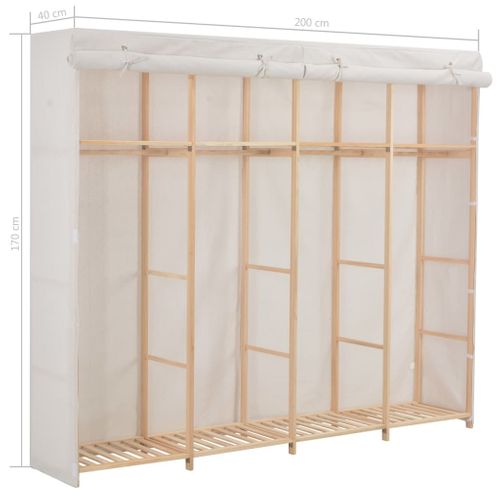 Szafa, Biała, 200X40X170 Cm, Materiałowa na Arena.pl