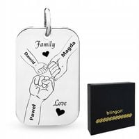 Nieśmiertelnik dla Taty srebrny z imionami dzieci Prezent na Dzień Ojca