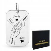 Nieśmiertelnik dla Taty srebrny z imionami dzieci Prezent na Dzień Ojca