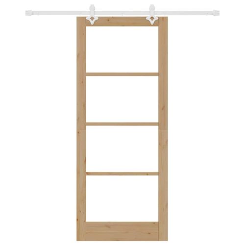 Drzwi przesuwane Brązowy 86 x 211 cm Drewno i metal na Arena.pl