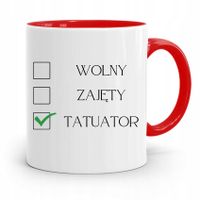 Dla Tatuażystki Tatuażysty Kubek Czerwony Prezent Z Nadrukiem Ze Zdjęciem