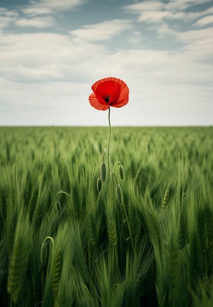 Plakat 68x98cm Samotny Mak na Polu zdjęcie 1