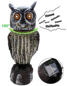 Solarny odstraszacz ptaków Sowa Sonic 3w1 światło dźwięk obrotowa głowa