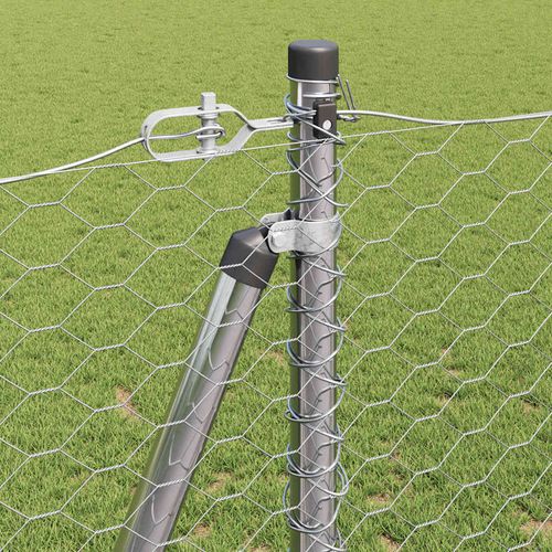 Ogrodzenie z słupkami Srebrny 1.2 x 100 m Stal pokryta PCV na Arena.pl