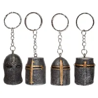 Metalowy Brelok - Średniowieczny Hełm Rycerski