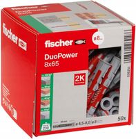 50x KOŁKI ROZPOROWE FISCHER DO BETONU 8x65 mm DŁUGIE DO MOCOWANIA SZAFEK