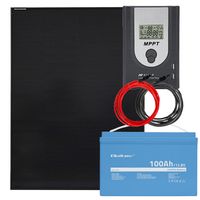 ZESTAW FOTOWOLTAICZNY 200W Z AKUMULATOREM I PRZEWODY SOLARNE