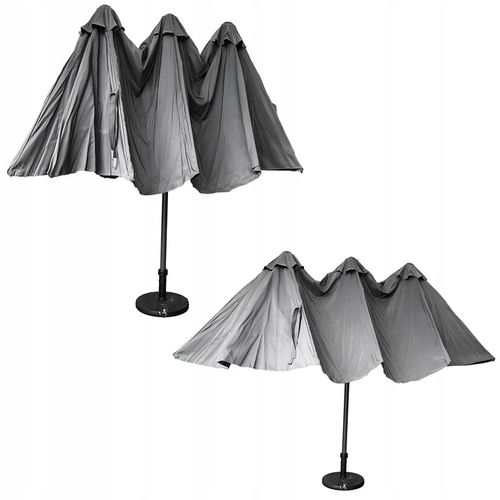 PODWÓJNY PARASOL OGRODOWY PRZECIWSŁONECZY Z KORBKĄ POKROWIEC PHOENIX SZARY na Arena.pl