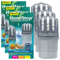 3x POCHŁANIACZ WILGOCI HUMISTOP Z WKŁADEM 3x URZĄDZENIE+WKŁAD 280g HUMISTOP
