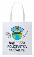Dla Policjanta Policjantki Torba Eco Biała Shopper Z Nadrukiem Ze Zdjęciem