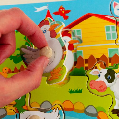 KLOCKI EDUKACYJNE PUZZLE FARMA UKŁADANKA MALUCHA na Arena.pl