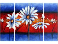 120CM 80 OBRAZ 4 ELEM POLNE KWIATY ŚCIENNY