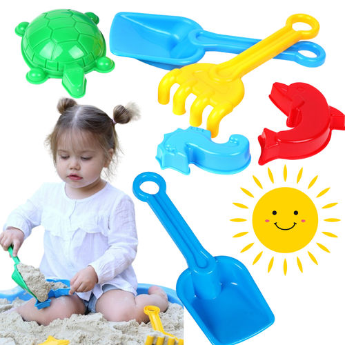 Zestaw Do Piasku Foremki Grabki Łopatka Plaża 5El 2254 na Arena.pl