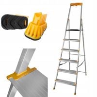 Drabina aluminiowa domowa PÓŁKA 6 stopniowa SZEROKIE stopnie DRABEST