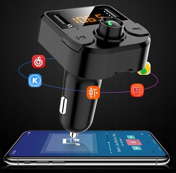 Transmiter Bluetooth FM Ładowarka 2xUSB LCD MP3 zdjęcie 7