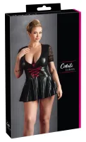 cottelli collection curves mini sukienka czarna z czerwonym sznurowaniem xl