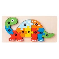 Puzzle drewniane układanka dla dzieci dinozaur zestaw zabawka 3+ ShaGoLand