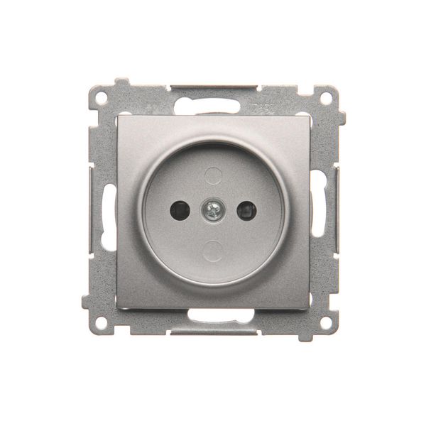 Simon54 Gniazdo wtyczkowe podjedyncze DG1Z.01/43 srebrny zdjęcie 1