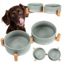 MISKI CERAMICZNE DLA PSA NA STOJAKU MISKI DLA KOTA MISKA DLA PSA PODWÓJNA