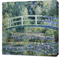 Obraz 70x70cm Water Lilies and Japanese Bridge, Monet Vintage