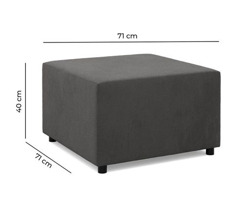 Pufa do salonu, podnóżek, BLOM, Mikrofaza, 71x71x40 cm, czarny | TYLETEGOTU na Arena.pl